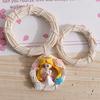 Guirnalda de Navidad de Anillo de Ratán Pegamento Cremoso diy Adornos Creativos Hechos a Mano Colgantes Ratán Indonesio Blanco