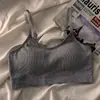 Sutiã de uma peça de seda gelada para meninas sem aro, push-up para seios pequenos, em desenvolvimento, regata camisola para mulheres, sem alças, anti-queda