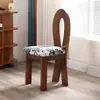 Silla de Sirena con Respaldo de Madera Maciza Vintage, Silla Minimalista Nórdica para Comedor en Casa, Silla de Tocador para Maquillaje de Dormitorio