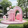 Instalações de Arte Color Blocking Infantis ao Ar Livre, Pontos para Fotos, Adereços de Paisagismo, Exibições Visuais Comerciais, Instalações de Arte Floral