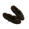 Sapatos Mary Jane Femininos Marrons Camurça Retro 2026 Novos Bico Redondo Tira Única com Fivela Laço Sola Plana Com Pelúcia Veludada