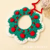 Collar Navideño para Gato Blancanieves Bufanda de Frijol Verde para Perro Polaina para Cuello de Mascota Babero de Punto de Lana Babero para Saliva