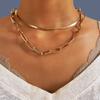 Collar transfronterizo de AliExpress Europa y Estados Unidos de venta caliente, creativo estilo punk retro, cadena corta gruesa, cadena para clavícula, accesorios por lote