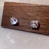 Pendientes de Tachuela de Moissanita Súper Brillantes, Estilo Ins, Lindos y Elegantes, Set de Pendientes Delicado y Compacto, Joyería de Oreja al por Mayor