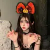 Faixa de Cabeça Halloween Adereço de Cabeça Abóbora Diabinho Laço de Rede Morcego Faixa de Cabeça Adereços para Festa Festival Acessórios de Cabelo