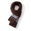 Bufanda jacquard estilo Fair Isle coreano para mujer, calentador de cuello y protector de cuello de cachemir tejido elegante vintage para otoño e invierno