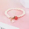 Pulsera "Melocotón Humano" para Mujer Modelo Nuevo 2022, Pulsera de Perlas de Ágata Roja del Sur, Diseño de Nicho de Alta Gama, Tendencia Estilo Bosque