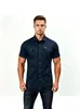 E-commerce Transfronteiriço Verão 2026 Masculino Camisa com Gola Lapela Botões Versátil Fashion Cor Sólida Corte Relaxado Manga Curta