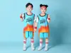 Conjunto de Uniforme de Baloncesto Falso de Dos Piezas Personalizado para Niños y Adultos, Uniforme de Equipo para Campo de Entrenamiento, Secado Rápido, Transpirable, Estampado con Texto y Números