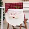 Decoraciones Navideñas Transfronterizas Nueva Cuadrícula Roja Negra Creativa Dibujos Animados Cuadros Cubierta para Silla de Pareja para Ancianos Cubierta para Silla de Mesa