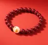 Pulseira de Cinábrio, Nova Pulseira Estilo Chinês Areia Dourada Roxa, Pulseira de Cinábrio Lótus Pedra Olho de Gato, Pulseira de Pedras Olho de Gato com Contas