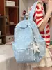 Mochila transfronteriza 2026 nueva con estampado de estrellas para niñas de secundaria y preparatoria, elegante y versátil, bolsa de doble hombro de gran capacidad