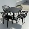 Juego pequeño de mesa y sillas redondas de acero al carbono simple para ocio en balcón, mesa de discusión, área de descanso, mesa de comedor para cafetería de té con leche al aire libre