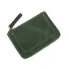 Portatarjetas con cremallera de cuero Crazy Horse Vintage Transfronterizo Cartera para tarjetas de cuero Unisex