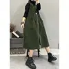 Vestido tipo chaleco de pana vintage para mujer, otoño e invierno, holgado, antiedad, combinable, informal, con tirantes de polar, novedad de 2024