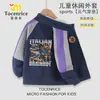 Traje Deportivo Infantil Clásico Dorado de Montaña y Mar Extranjeros con Cremallera para Primavera y Otoño Chaqueta Casual