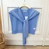 Xale Curto de Lã Tricotada Estilo Coreano para Primavera e Outono para Mulheres Lenço Versátil com Gola de Pelo Sintético e Proteção para os Ombros