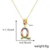 Cor transfronteiriça zircônio micro-incrustado Inglês carta colar pingente de cobre chapeado diamante zircão 18k clavícula cadeia jóias mulheres atacado