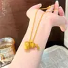 Latão com Alta Retenção de Cor Banhado a Ouro Esculpido Sorte e Prosperidade Pingente de Cabaça Escovada, Mesmo Estilo da Loja de Ouro, Pingente de Corrente para Suéter, Cor Dourada 24K