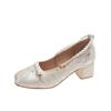 Nuevos Zapatos de Mujer de Tacón Alto 2023 con Perlas, Adecuados para Cheongsam, Zapatos de Salón Poco Profundos Versátiles, Zapatos Mary Jane Franceses Retro