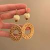 Latte Estilo Francés~Colección de Aretes de Acrílico Color Café para Mujer, Aretes de Nicho de Lujo de Alta Gama, Aretes de Botón de Moda