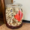 Frasco Expositor de Gelatina de Peixe, Pote Plástico à Prova de Umidade, Caixa Curva para Armazenamento de Produtos Secos, Pote Selado para Chá, Recipiente de Armazenamento de Casca de Tangerina em Acrílico