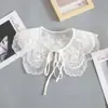 Gola Falsa de Renda Versátil Novo Estilo Xale Feminino Acabamento em Renda Decoração de Temperamento Rejuvenescedora Gola Lisa Lenço Pequeno Gola Falsa