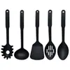 Conjunto de Utensílios de Cozinha de Nylon Conjunto de 5 Peças Ferramentas de Cozinha Domésticas Espátula Antiaderente Colher Pá Vazadora Entrega Direta do Fabricante Personalização