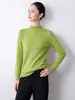 Ropa de alta gama lista para usar con un diseño simple y duradero, con cuello semi-alto y mangas largas, top versátil para mujer para primavera y otoño con un ambiente casual y elegante