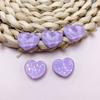 Vintage corazón melocotón irregular onda de agua convexo parche de resina diy aretes de botón clip para la oreja agujero zapatos amor