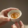 Juego de Té Dehua Película Abierta Horno Ru Flor de Durazno Taza de Té Juego de Té Cerámico Taza de Maestro Taza de Invitado Taza de Degustación de Té Juego de Té Kung Fu para el Hogar