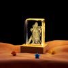 Guan Gong Wusheng Cubo de Cristal com Escultura Laser 3D Interna Decoração de Corredor do Salão de Buddha Ornamentos Criativos Luminosos