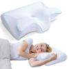 Travesseiro de Pescoço, Travesseiro de Espuma de Memória em Formato de Borboleta, Travesseiro Refrescante para Proteger o Pescoço para Dormir de Lado e de Bruços, Travesseiro Universal de Espuma de Memória para Adultos