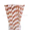 Festa Palito Descartável Rosa Dourado Listrado Ponto de Papel Coração Amor Onda Palito Bebida Suco Palito Decorativo