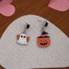 Pendientes de Fantasma con Sentido del Diseño de Personalidad Aguja de Plata para Mujer Dibujos Animados Halloween Fantasma Calabaza Calavera Pendientes Asimétricos
