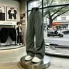 Nuevos pantalones casuales para hombre de 2026, color gris claro, de pierna ancha, con cintura de cordón, corte holgado y puños elásticos