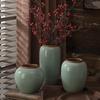Jingdezhen Florero Cerámico Estilo Chino Nuevo Adornos Clásicos de Celadón Sala de Estar Arreglo Floral Hidropónico Adornos para Sala de Estar del Hogar
