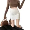 Falda ajustada de color albaricoque para mujer, primavera/verano 2026, de cintura alta, adelgazante, ajustada, sexy, falda midi profesional OL, falda lápiz elástica