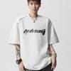 Camiseta de Manga Curta com Ombreira Brilhante Metalizada para Homens, de Alta Qualidade, Bonita e Casual, com Gola Redonda, Tendência