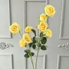 Flores artificiais: Rosa Princesa de 8 Cabeças para Casamentos, Flores Decorativas para Arranjos de Corredor de Casamento, Flores Artificiais para Decoração de Casa