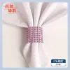 Decoración de mesa de hotel 8 filas malla diamante hebilla para servilletas anillo para servilletas Suministros para bodas de festivales anillo de servilleta decorativo de diamante artificial
