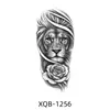 Pegatinas de Tatuaje Temporales de Media Manga Estilo Europeo y Americano Animal Blanco y Negro, Diseños Grandes de Cabeza de León y Lobo, Pegatinas de Tatuaje Realistas de Flores para Brazo para Hombres y Mujeres
