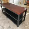 Mesa Isla de Cocina Abierta con Estación de Cocina Separada Móvil y Mesa de Bar, Aparador Integrado de Madera Maciza para Uso Doméstico
