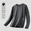 Camiseta deportiva casual para hombre de manga larga con estampado, moderna para adolescentes, adecuada para todas las estaciones, cuello redondo, top básico de manga larga