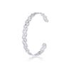 Pulsera abierta de diamantes de onda simple de moda para comercio exterior transfronterizo, directa de fábrica, acero inoxidable, pulsera abierta para mujer