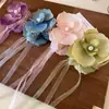 Orquídea Mariposa de Tela Dulce Pinza de Agarre con Borla Larga Elegante de Alta Calidad para la Parte Posterior de la Cabeza Pinza para el Cabello Elegante Súper de Hada para Mujeres