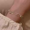 Pulsera de Cuentas Redondas de Amor de Doble Capa para Mujer, Simple, a la Moda, Versátil, Personalidad, Nicho, Chapada en Plata S925, Pulsera de Moda para Celebridad de Internet