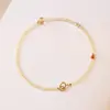 Pulsera Amarilla de Cristal Ultra Fina de 2 mm Amazon Nocturno para Mujer, Diseño Ultra Delgado, Joyería de Mano Estilo Ins de Nicho