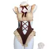 Lencería de Corbata de Moño, Uniforme Femenino de Una Pieza Bidimensional, Conjunto de Pasión Seductiva, Lencería Sexy para Coquetear
