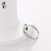 Anillo de Cobre Verde Manzana Ojo de Caballo 7x9 Microincrustado Estilo Coreano Anillo Abierto Ajustable de Lujo Ligero de Gama Alta para Mujer